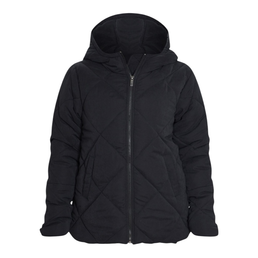 PLT BLACK PEACH SKIN DIAMOND QUILTED
OVERSIZED PUFFER